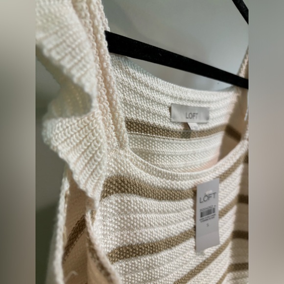 NWT Loft Striped Ruffle Strap Sweater Tank - Picture 9 of 9